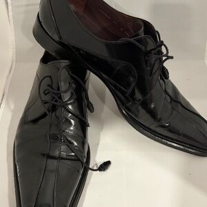 Mezlan Black Eel Skin Lace-Up Shoes – Men’s Size 10.5